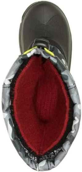 imageKamik Rocket Insulated Snow Boots Waterproof Upper for Kids Snow Boots Adjustable Collar ampamp Lace LockBlackCharcoal