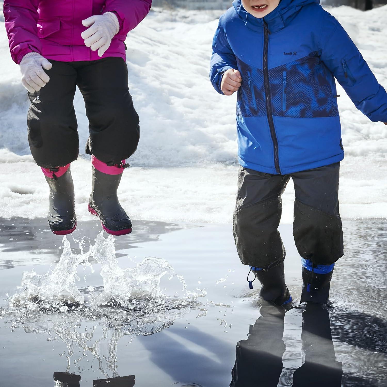 imageKamik Snobuster 1 Kids Snow Boots Waterproof Thermal Liner ampamp Adjustable Snow CollarBlack