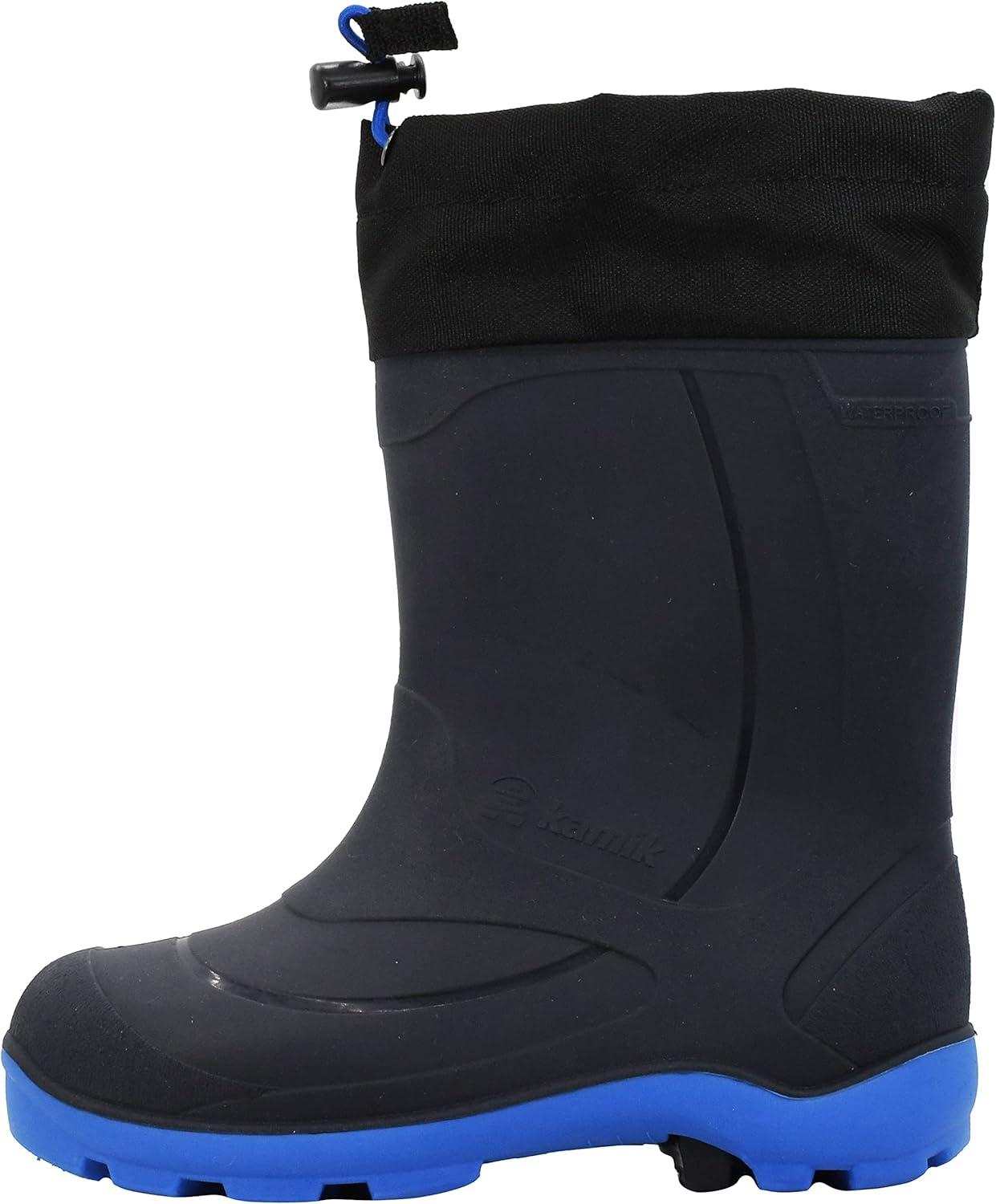 imageKamik Snobuster 1 Kids Snow Boots Waterproof Thermal Liner ampamp Adjustable Snow CollarNavyBlack