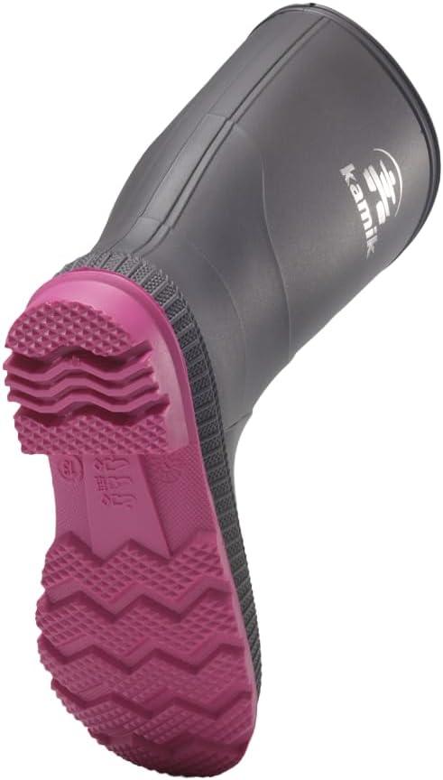 imageKamik Stomp Rain Boot for Kids Waterproof and Warm Felt FootbedCharcoalMagenta