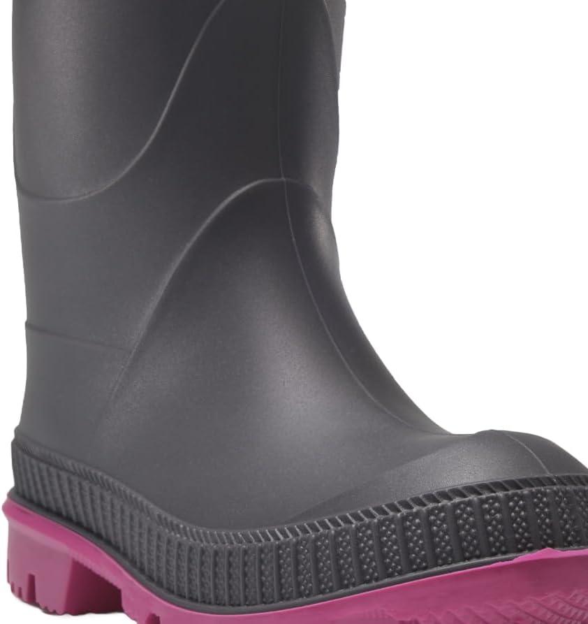 imageKamik Stomp Rain Boot for Kids Waterproof and Warm Felt FootbedCharcoalMagenta