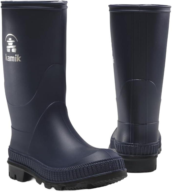 imageKamik Stomp Rain Boot for Kids Waterproof and Warm Felt FootbedNavyBlack