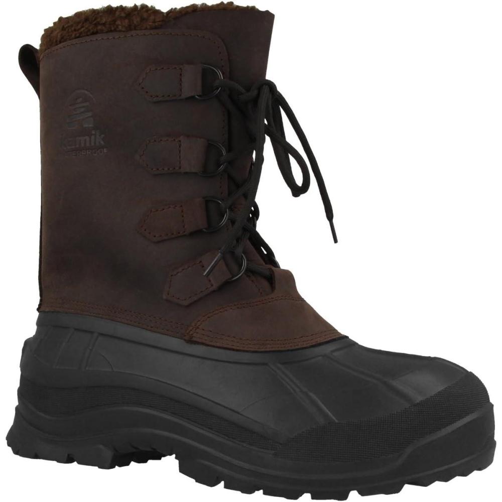 imageKamik Mens Alborg Cold Weather Snow Boot 40C Comfort rated Seam Sealed Waterproof HEAT MXGaucho Brown