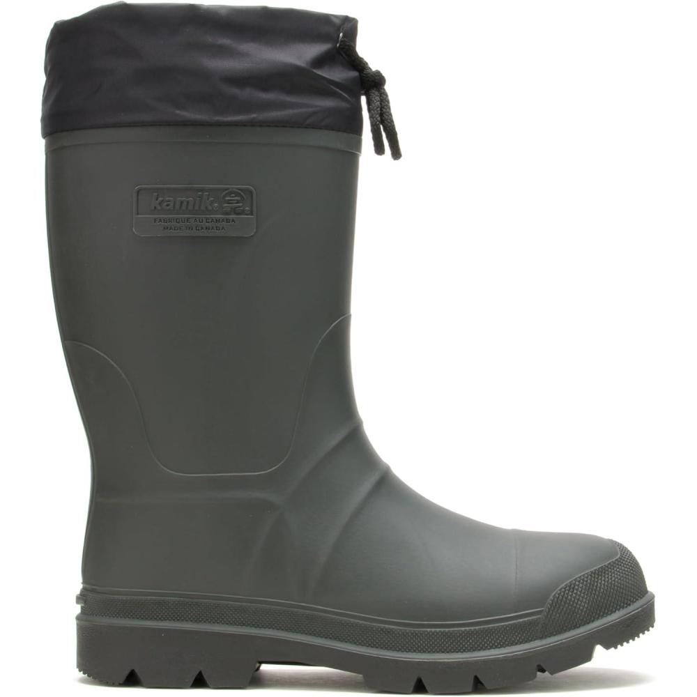 imageKamik Mens Forester Insulated Rubber Winter Boots Waterproof Removable Liner Oil ampamp Acid Resistant OutsoleKhakiBlack