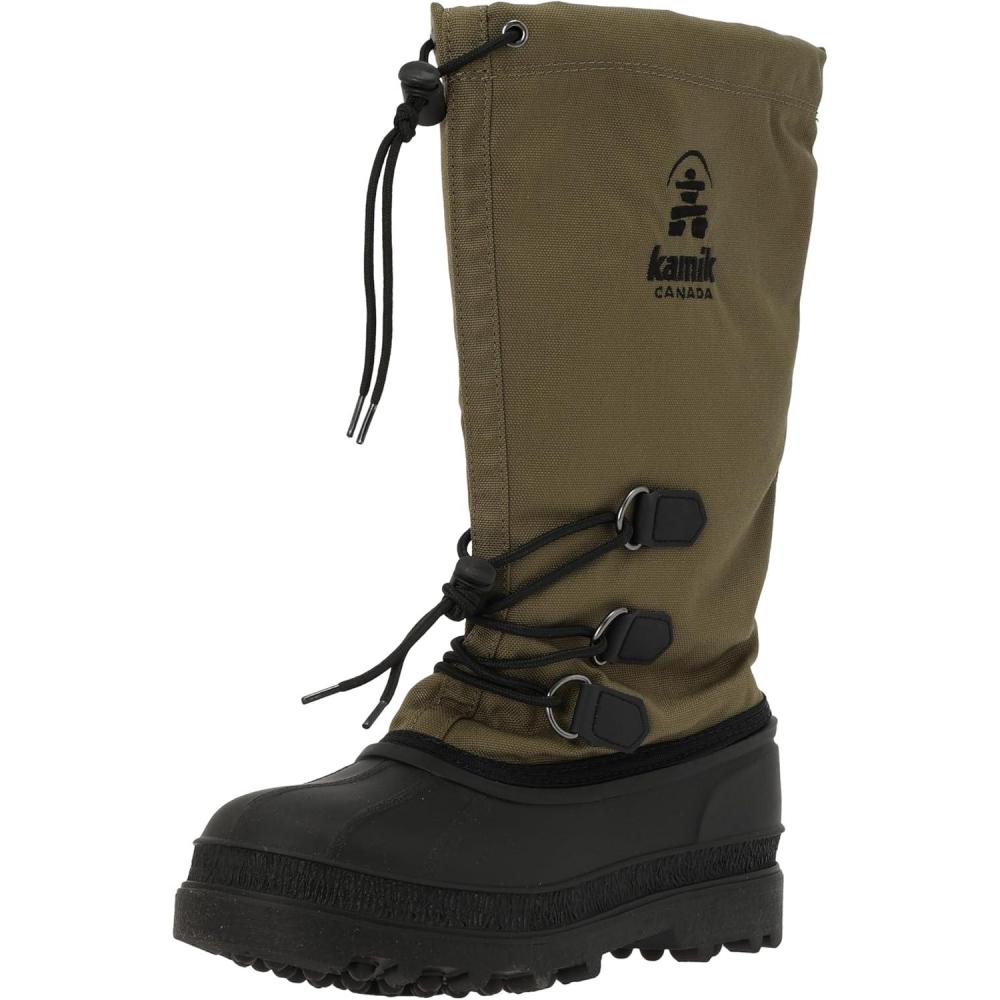 imageKamik Mens Waterproof Winter Boot SeamSealed Snow Boots Grip Waterproof Shoes for Men Insulated Winter ShoesDark Olive