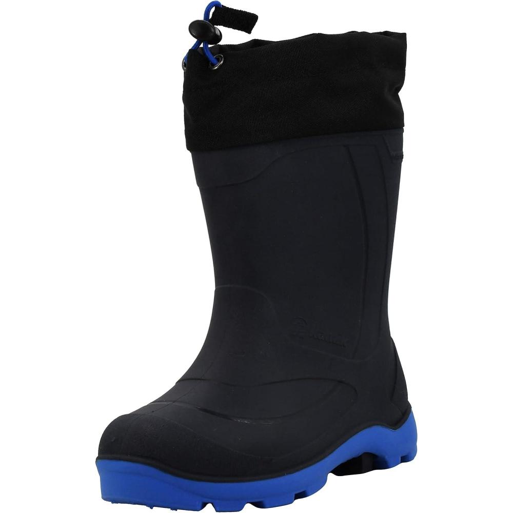 imageKamik Snobuster 1 Kids Snow Boots Waterproof Thermal Liner ampamp Adjustable Snow CollarNavyBlack