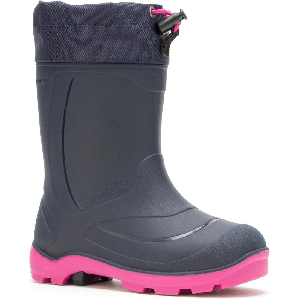 imageKamik Snobuster 1 Kids Snow Boots Waterproof Thermal Liner ampamp Adjustable Snow CollarNavyMagenta