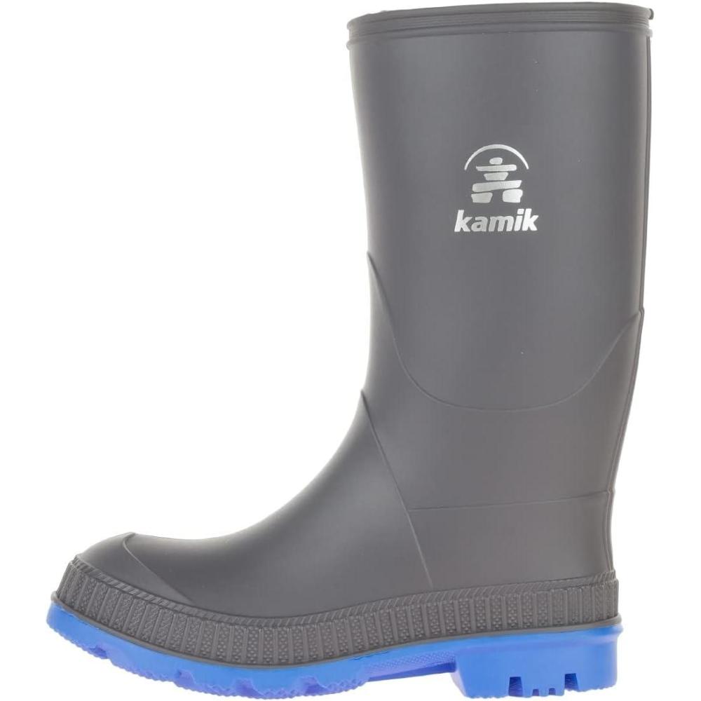 imageKamik Stomp Rain Boot for Kids Waterproof and Warm Felt FootbedCharcoalBlue