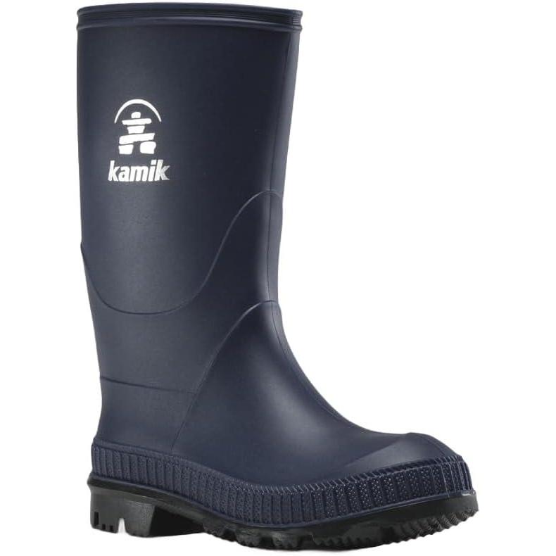 imageKamik Stomp Rain Boot for Kids Waterproof and Warm Felt FootbedNavyBlack