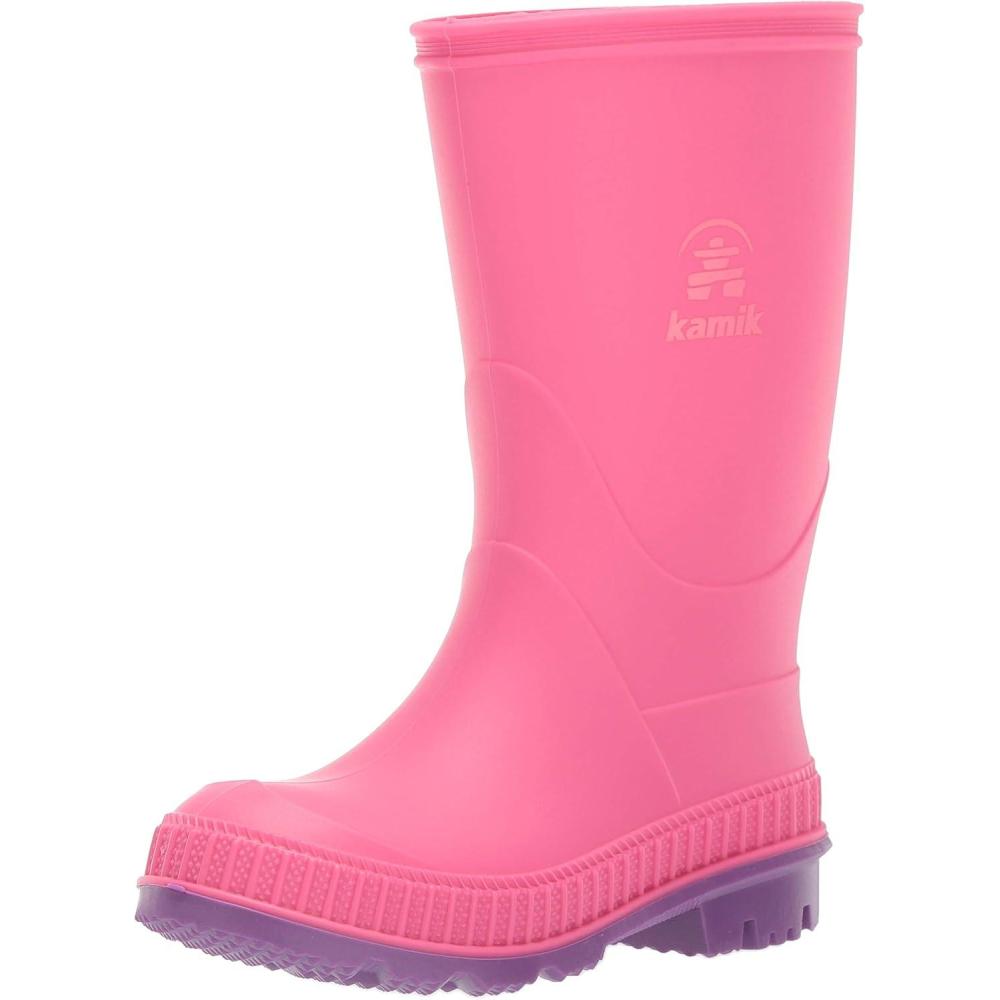 imageKamik Stomp Rain Boot for Kids  Waterproof and Warm Felt FootbedPink