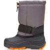 Kamik Rocket Insulated Snow Boots – Waterproof Upper for Kids Snow Boots – Adjustable Collar & Lace Lock(Charcoal/Flame)