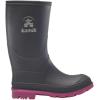 Kamik Stomp Rain Boot for Kids – Waterproof and Warm Felt Footbed(Charcoal/Magenta)