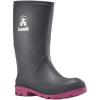 Kamik Stomp Rain Boot for Kids – Waterproof and Warm Felt Footbed(Charcoal/Magenta)